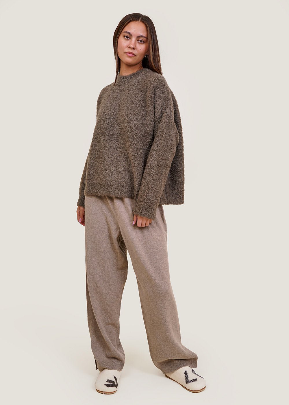 Cordera Taupe Cashmere Knit Pants - New Classics Studios Sustainable Ethical Fashion Canada