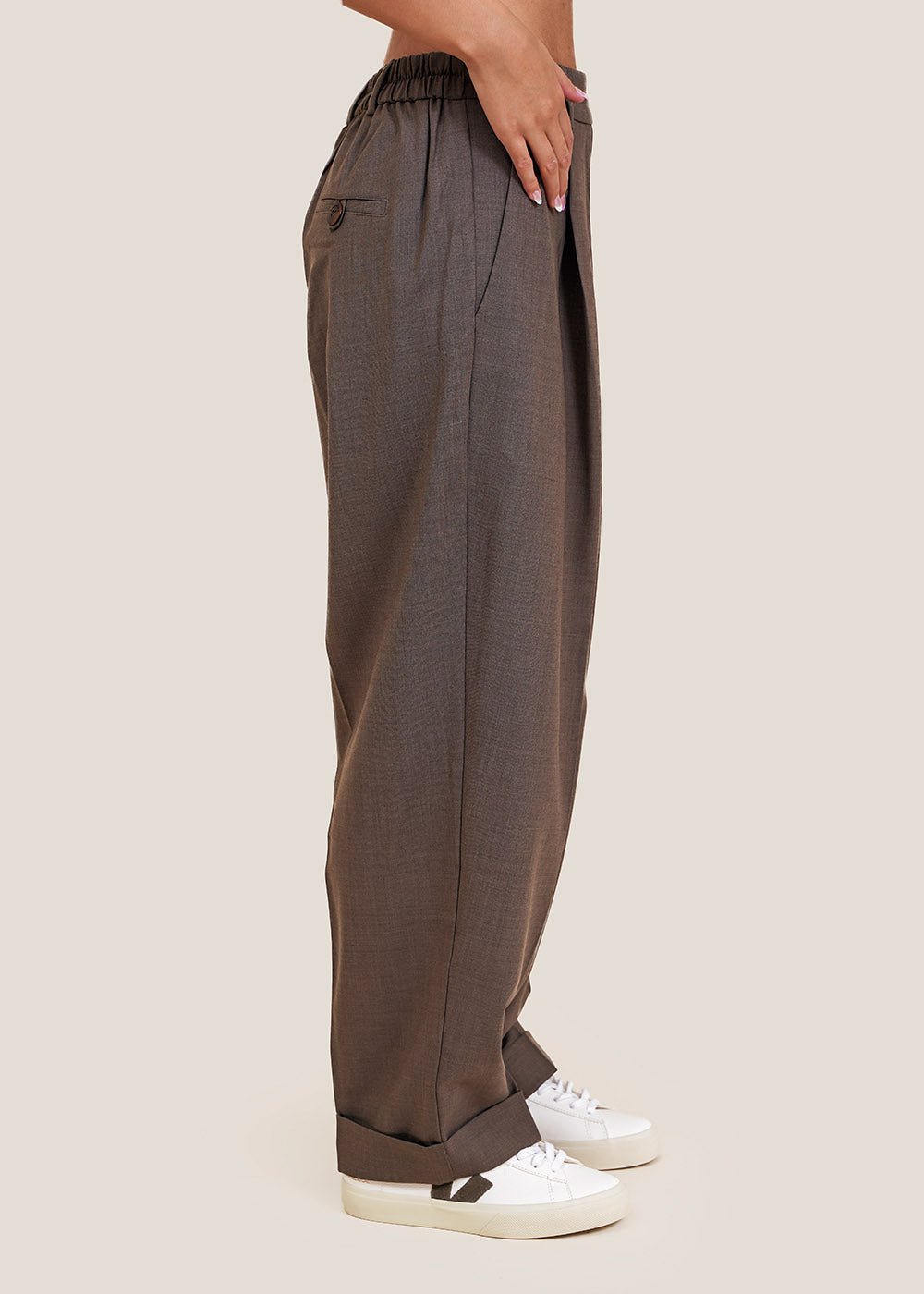Cordera Vetiver Tailored Masculine Pants - New Classics Studios Sustainable Ethical Fashion Canada