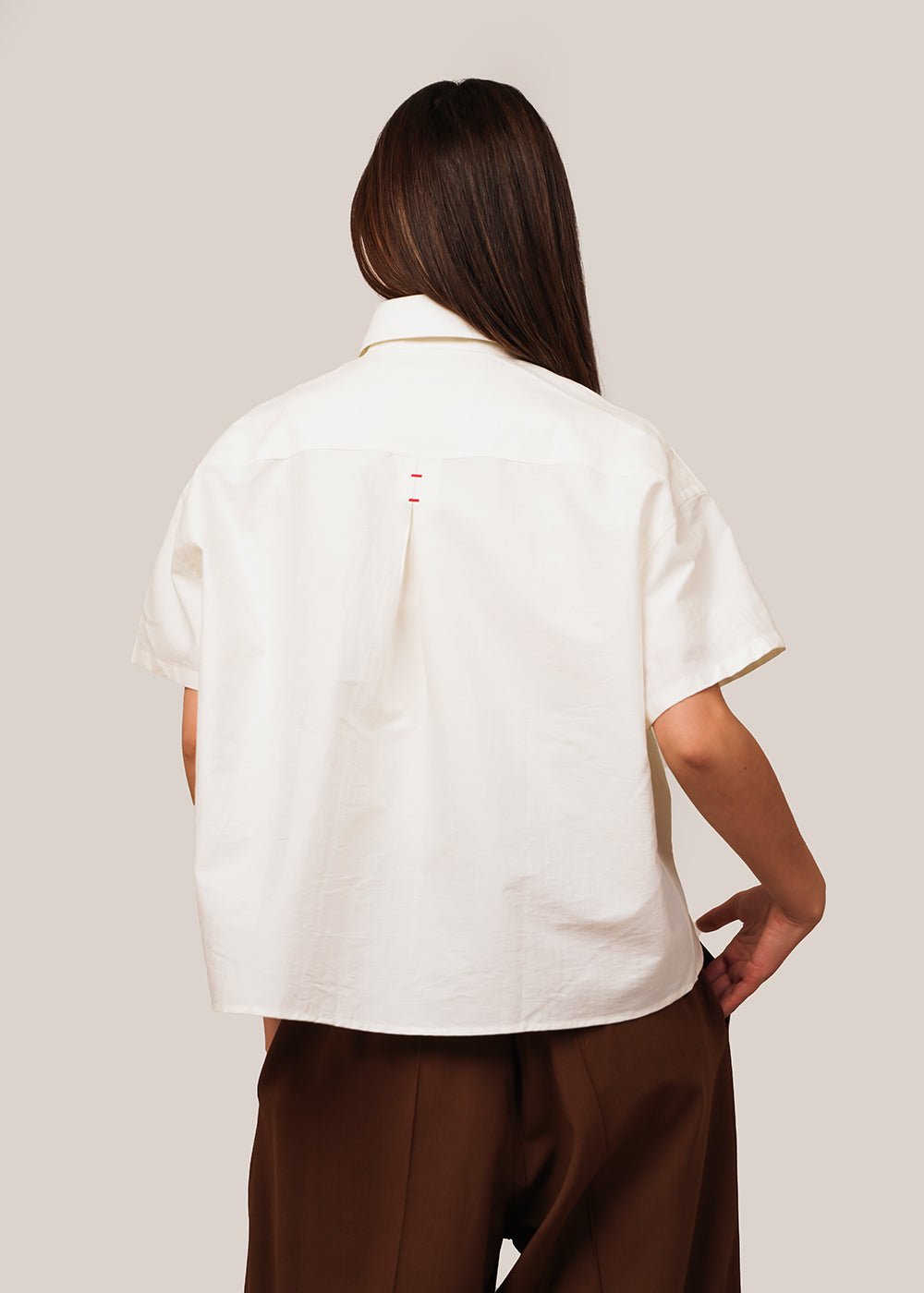 Cordera White Cropped Shirt - New Classics Studios Sustainable Ethical Fashion Canada