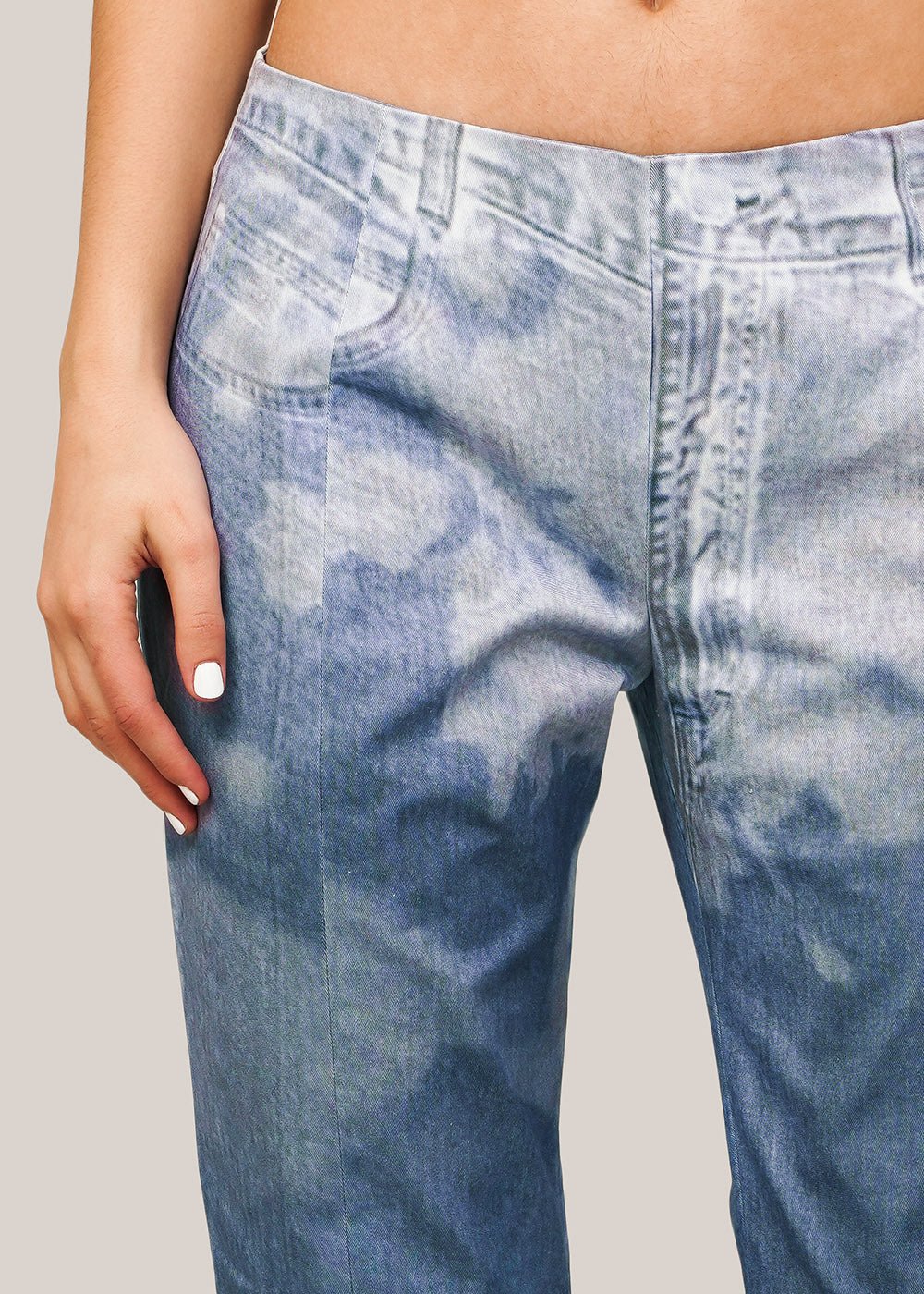 Handy Jean Print Denim Trousers