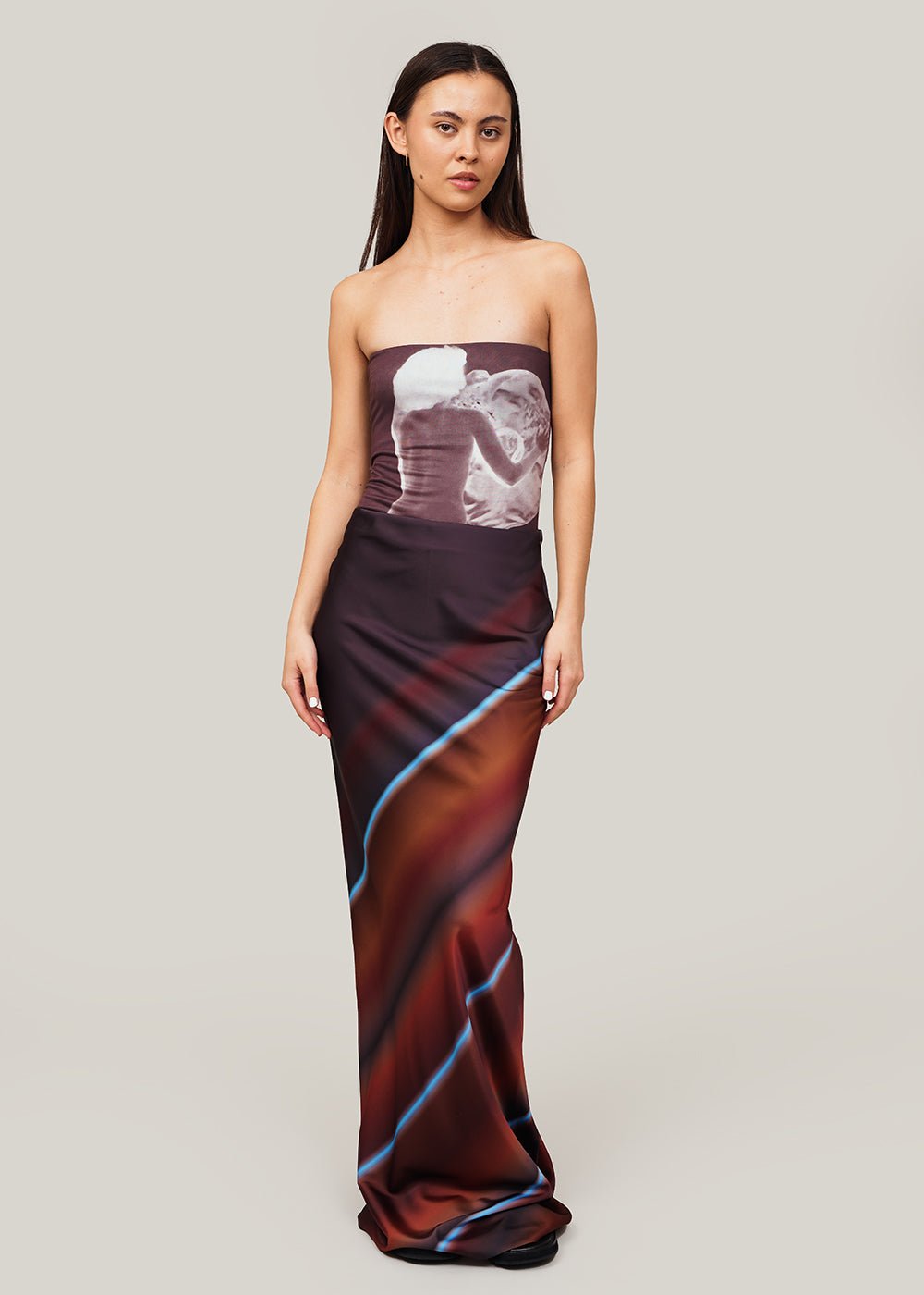 ELLISS Surreal Stripe Silky Maxi Skirt - New Classics Studios Sustainable Ethical Fashion Canada