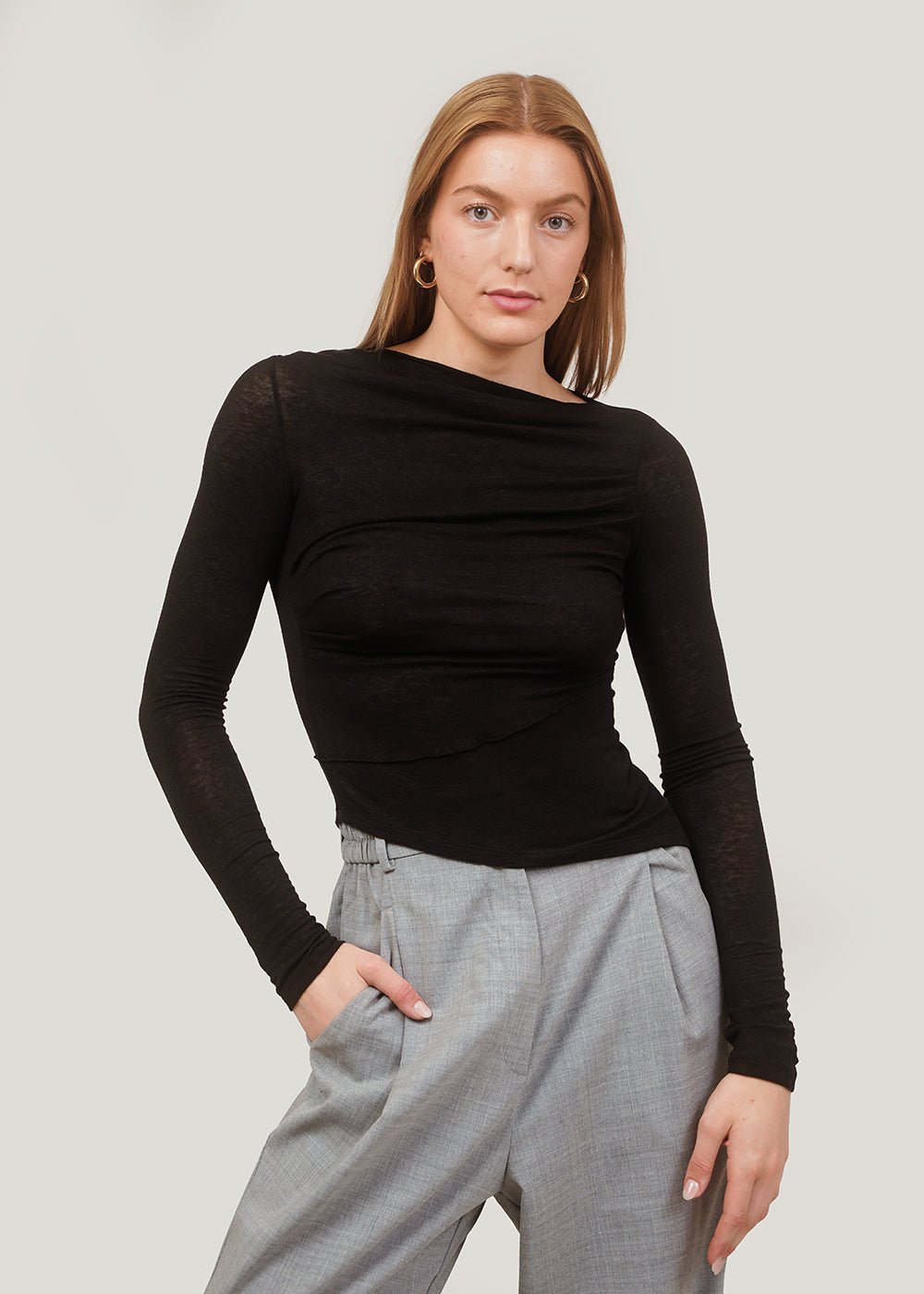 Geel Black Drew Top - New Classics Studios Sustainable Ethical Fashion Canada