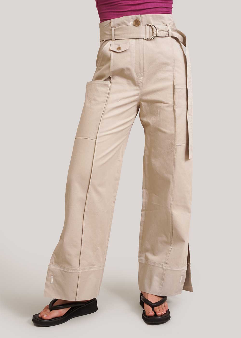 Harper Belted Trousers in Ecru by GEEL – New Classics Studios