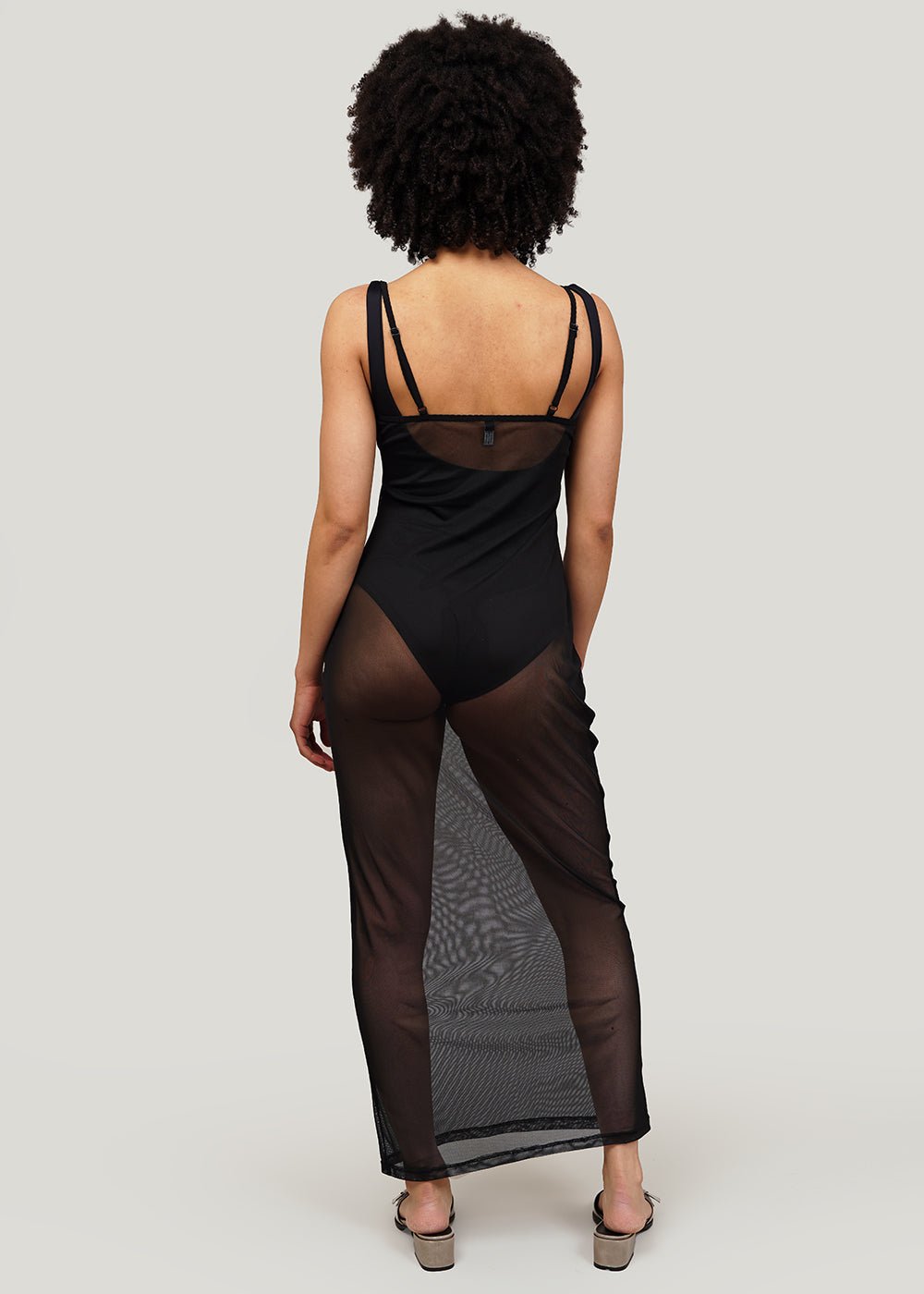 Kye Intimates Black Overlay Slip Dress - New Classics Studios Sustainable Ethical Fashion Canada
