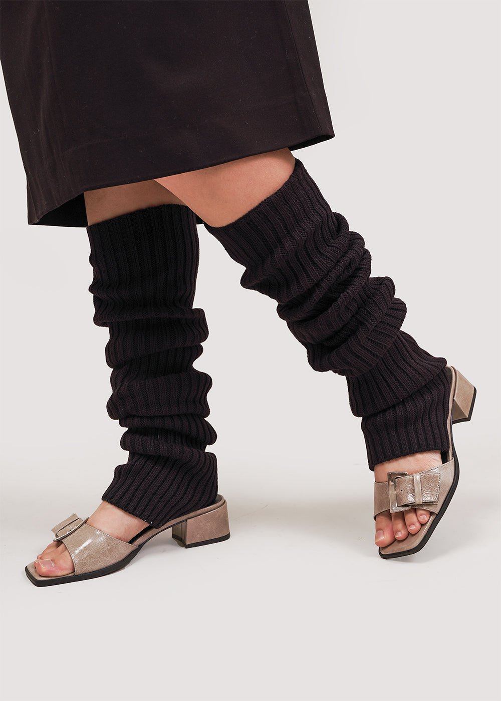 Mijeong Park Black Chunky Leg Warmer - New Classics Studios Sustainable Ethical Fashion Canada