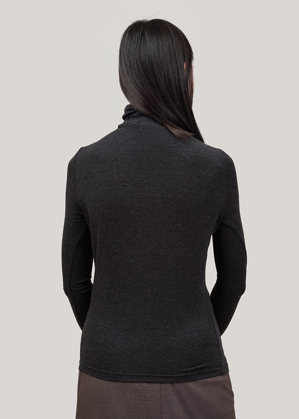 Mijeong Park Black Roll Neck Jersey Top - New Classics Studios Sustainable Ethical Fashion Canada