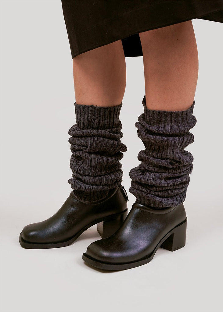 Mijeong Park Charcoal Chunky Leg Warmer - New Classics Studios Sustainable Ethical Fashion Canada