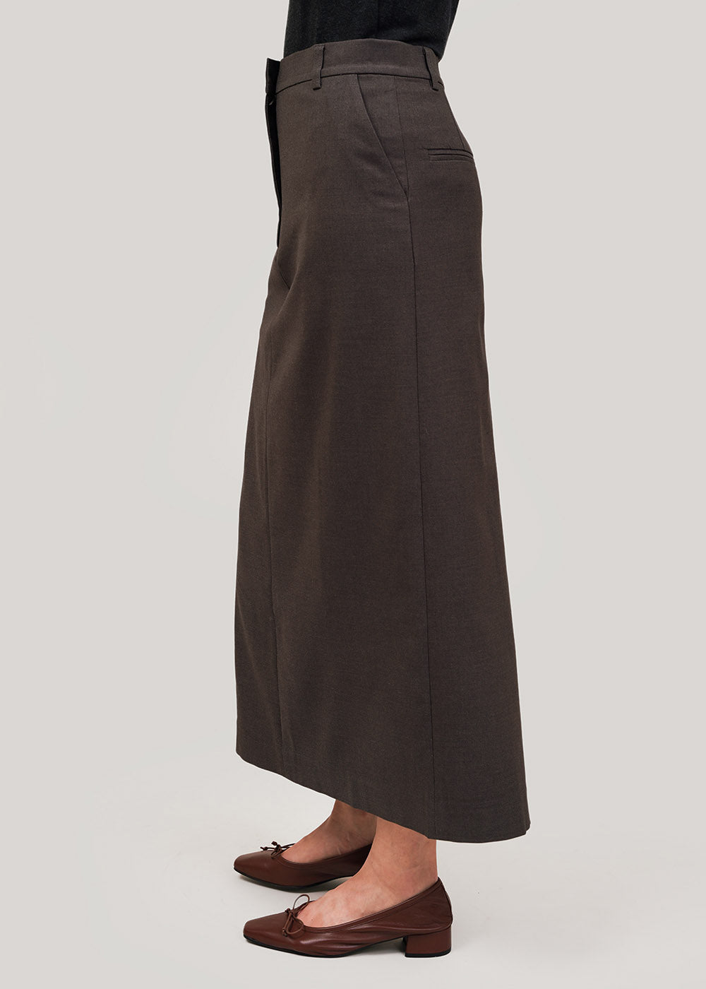 Wool Skirt, Brown Winter Wool Skirt, Midi Wool Skirt, Black Skirt