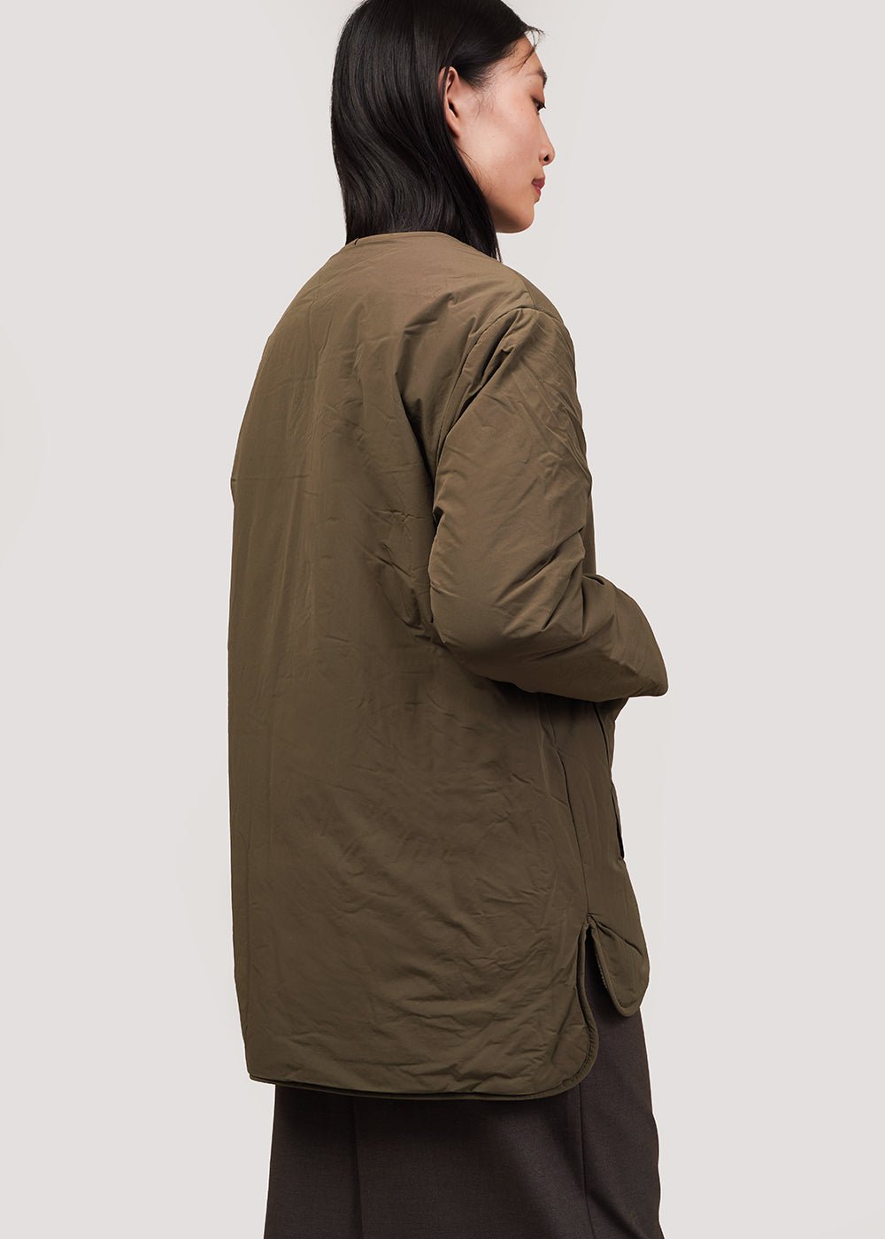 Reversible Padded Jacket in Olive/Cream by MIJEONG PARK – New Classics  Studios