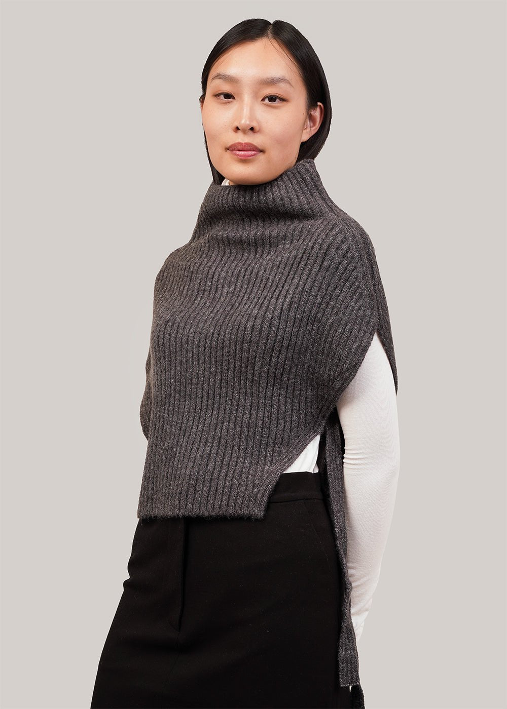 Mijeong Park White Roll Neck Jersey Top - New Classics Studios Sustainable Ethical Fashion Canada