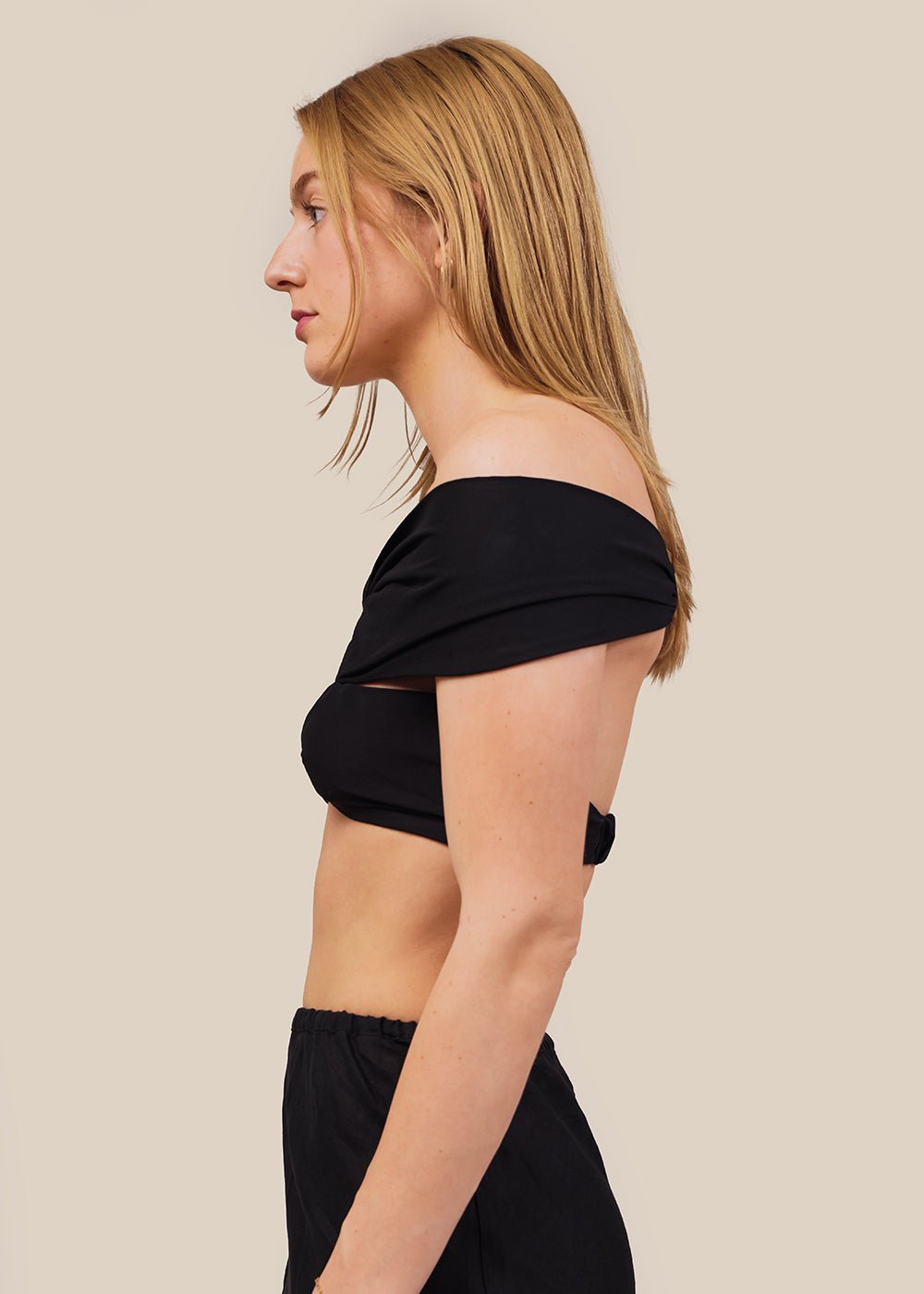 Modern Weaving Black Double Bandeau Top - New Classics Studios Sustainable Ethical Fashion Canada
