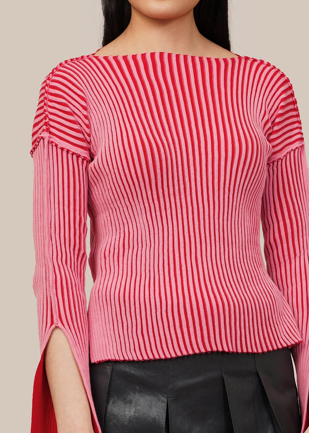Mundaka Pink/Red Bicolour Reversible Shirt - New Classics Studios Sustainable Ethical Fashion Canada