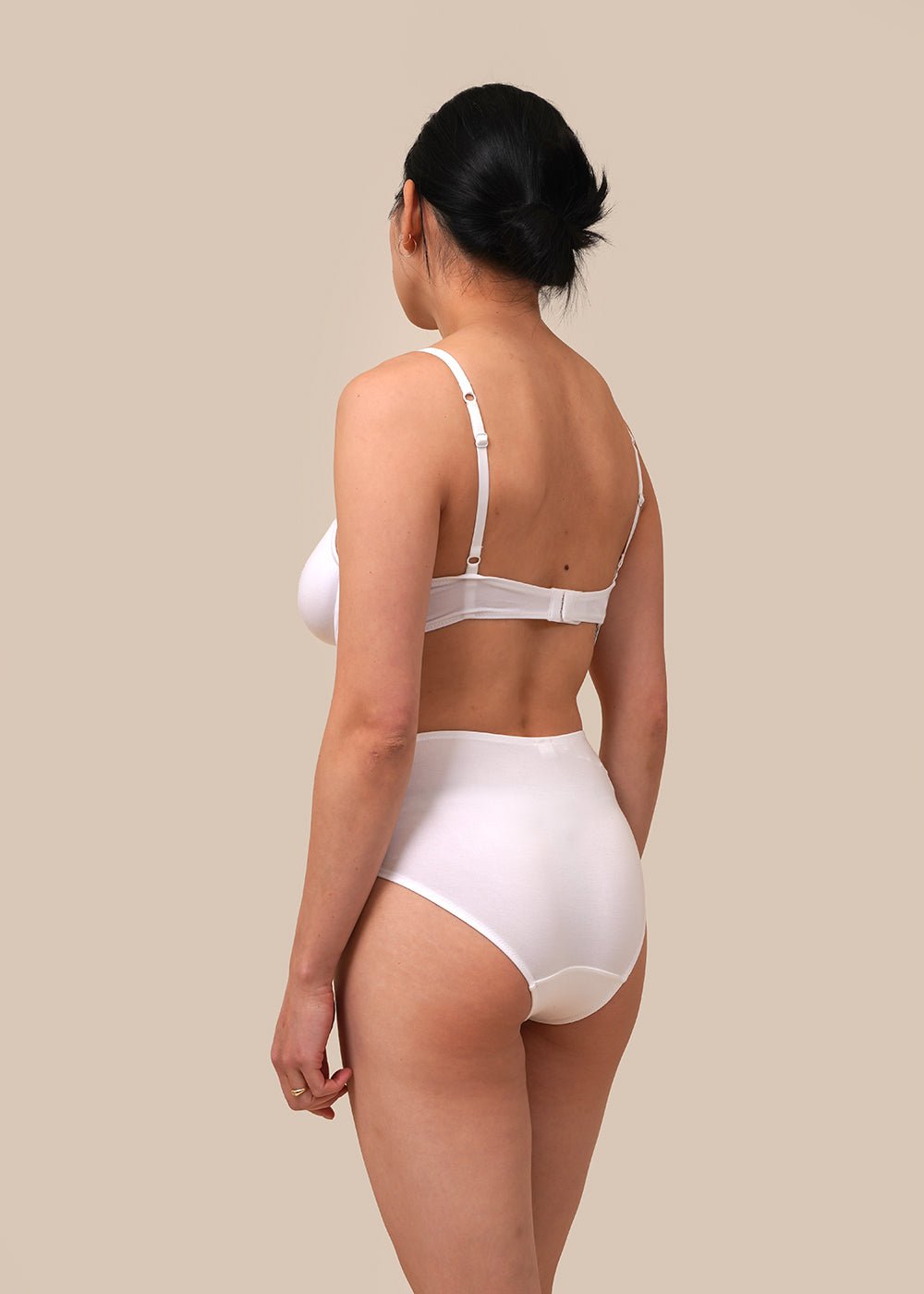 White Organic Cotton Bralette and Brief Set, Ethical & Sustainable  Lingerie