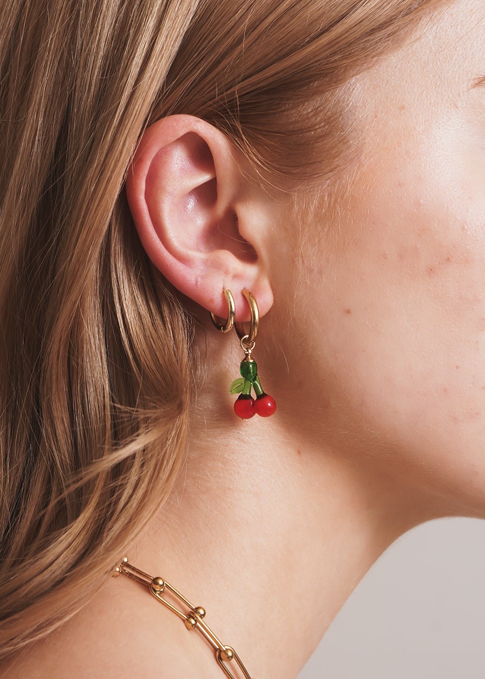 NINFA Cherries Hoop Earrings - New Classics Studios Sustainable Ethical Fashion Canada