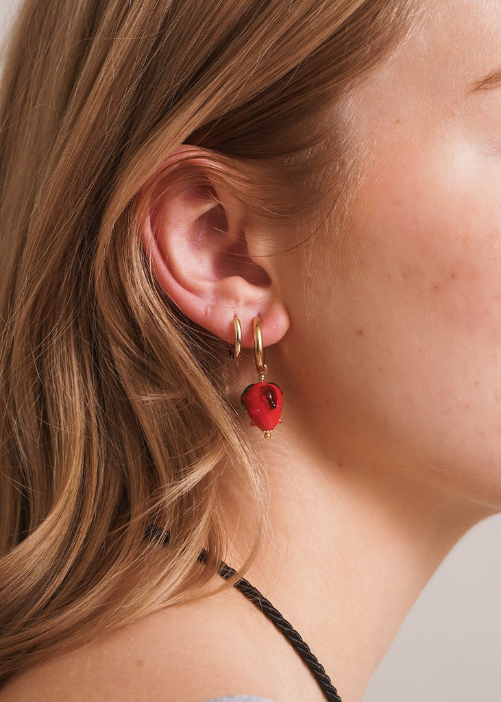 NINFA Strawberry Hoop Earring - New Classics Studios Sustainable Ethical Fashion Canada
