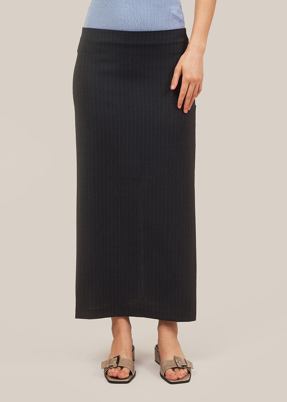 Plaid Print High Waist Wool Skirt Casual Split Midi Skirt - Temu Canada