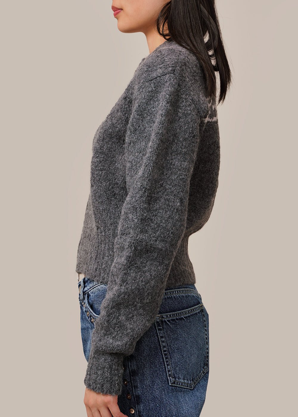 Paloma Melange Grey Soft Wool Cardigan