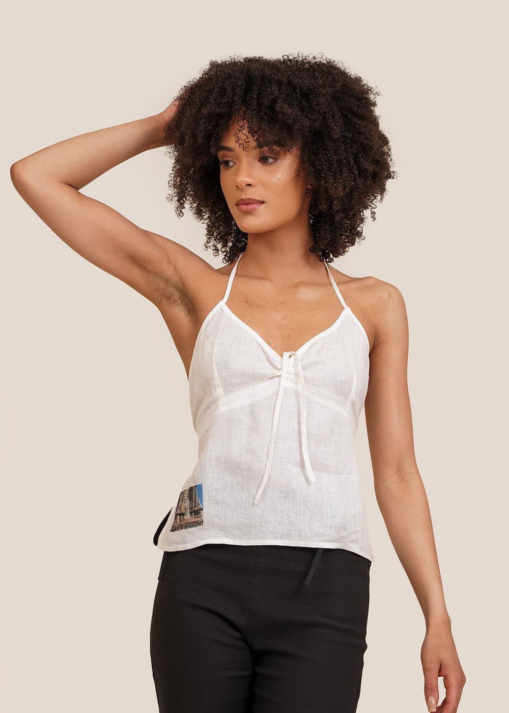 Buy ROUND NECK LACE-TRIM WHITE CAMI for Women Online in India