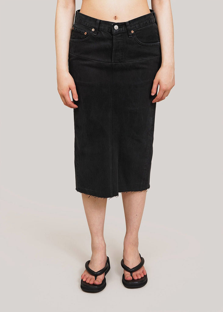Paris RE Made Black Vintage Denim Skirt - New Classics Studios Sustainable Ethical Fashion Canada