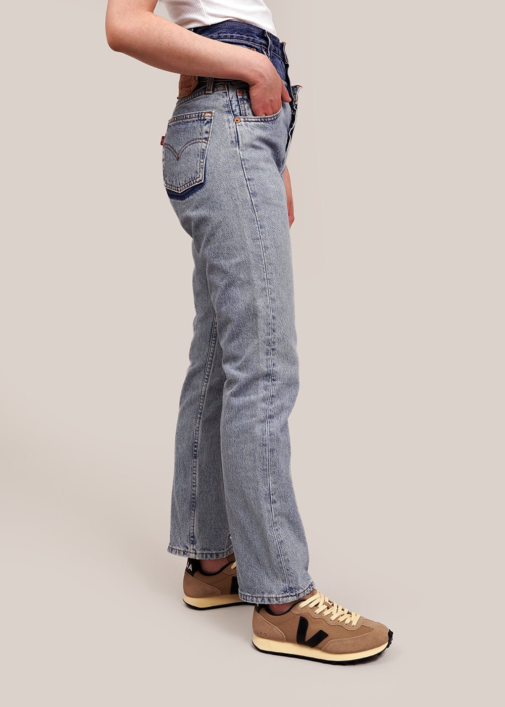 Paris RE Made Vintage Double Waist Jeans - New Classics Studios Sustainable Ethical Fashion Canada