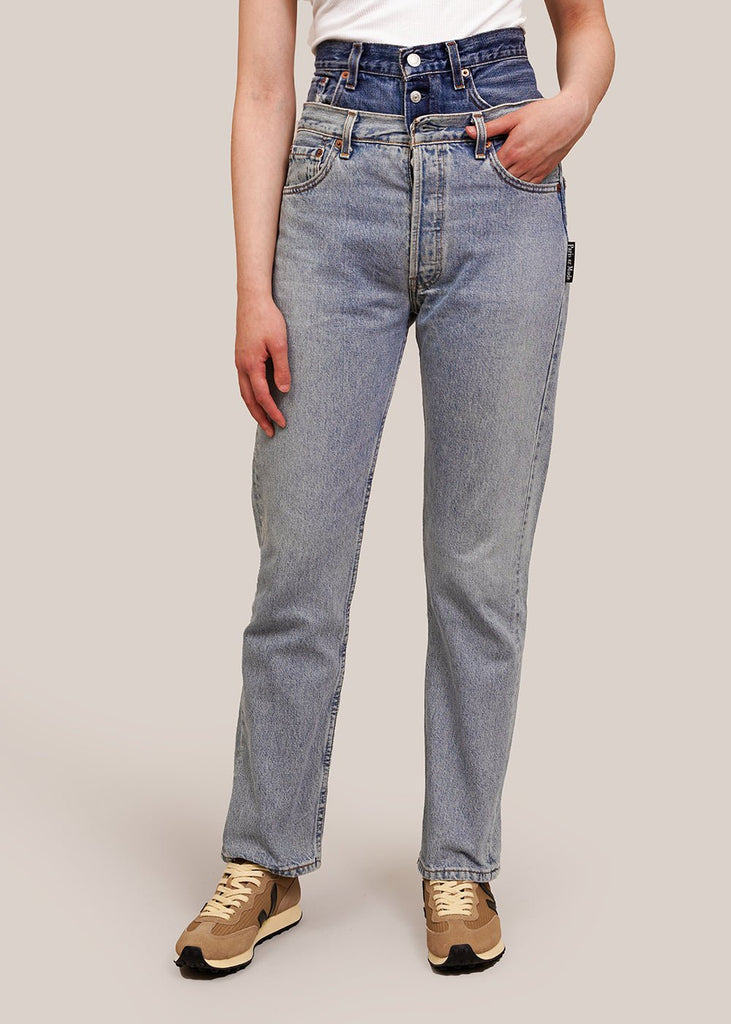Paris RE Made Vintage Double Waist Jeans - New Classics Studios Sustainable Ethical Fashion Canada