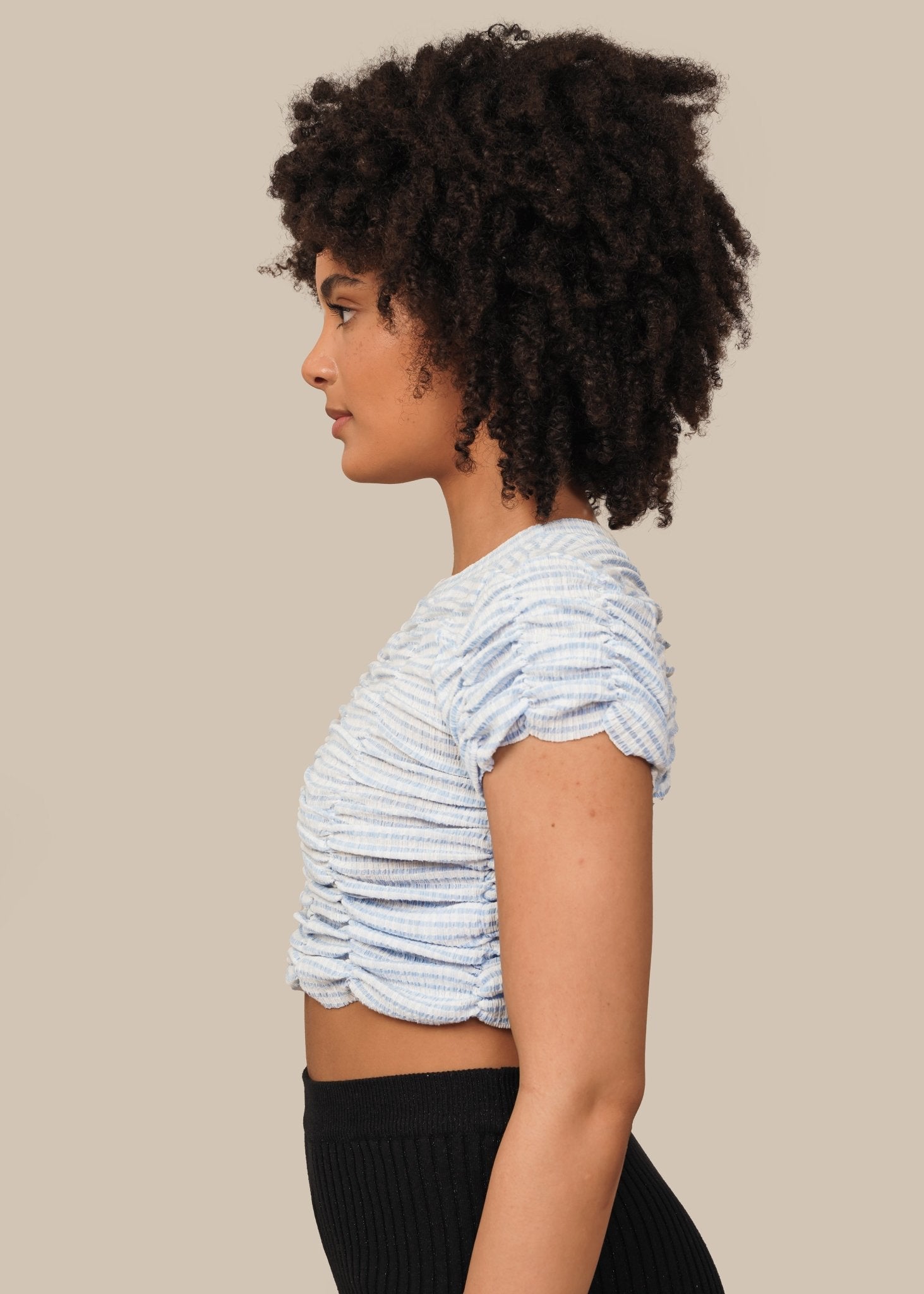 Permanent Vacation Blue Gingham Eternal Tee - New Classics Studios Sustainable Ethical Fashion Canada