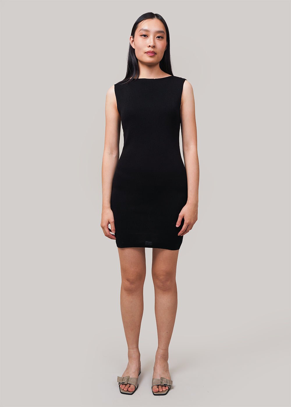St. Agni Black Vas Knit Mini Dress - New Classics Studios Sustainable Ethical Fashion Canada