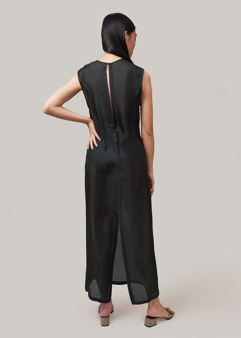 St. Agni Soot Sheer Silk Gauze Dress - New Classics Studios Sustainable Ethical Fashion Canada