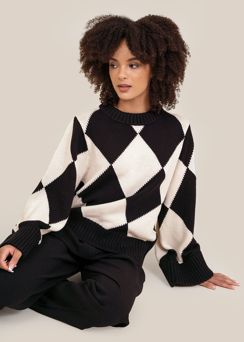 Stylein Black/White Aren Sweater - New Classics Studios Sustainable Ethical Fashion Canada