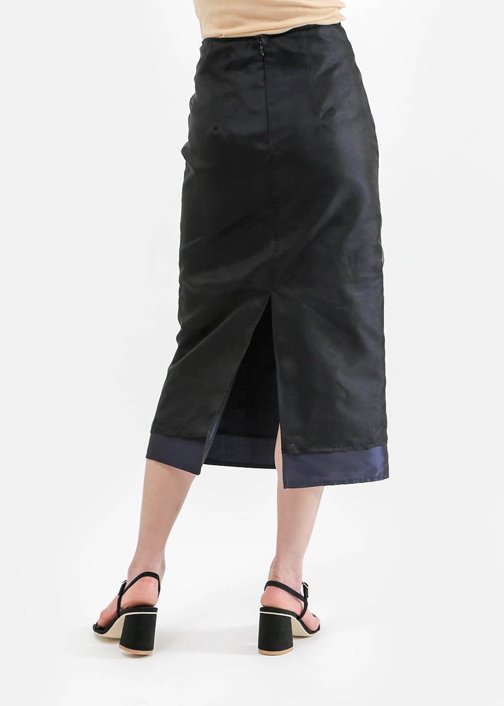 Adrift Denim A-Line Skirt in Mid Wash - Cotton Stretch, Midi Length Skirt –  Adrift Clothing