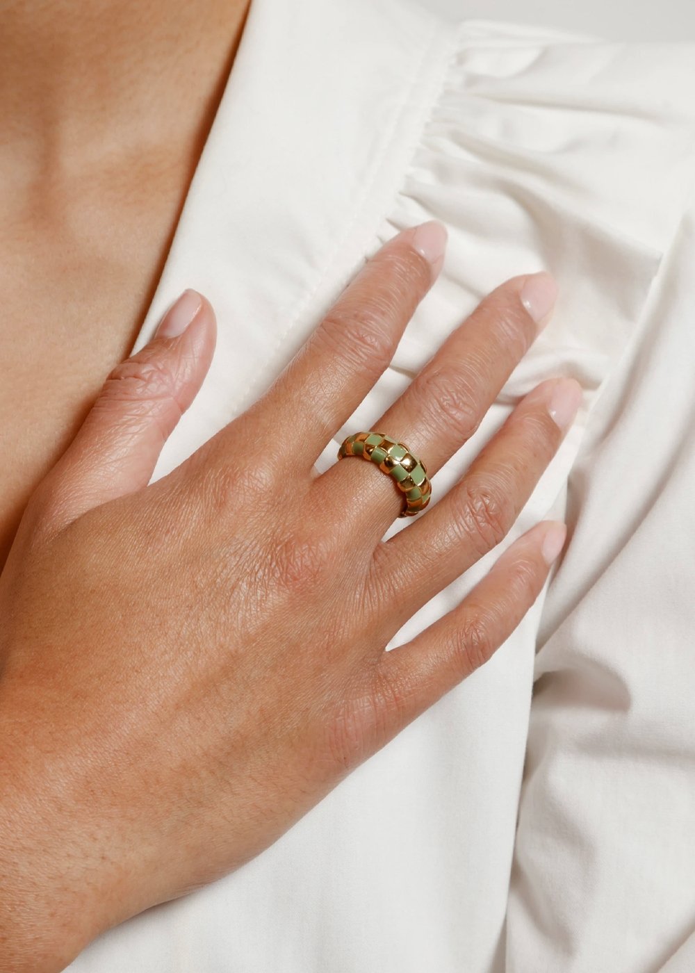 Gold/Green Libby Ring