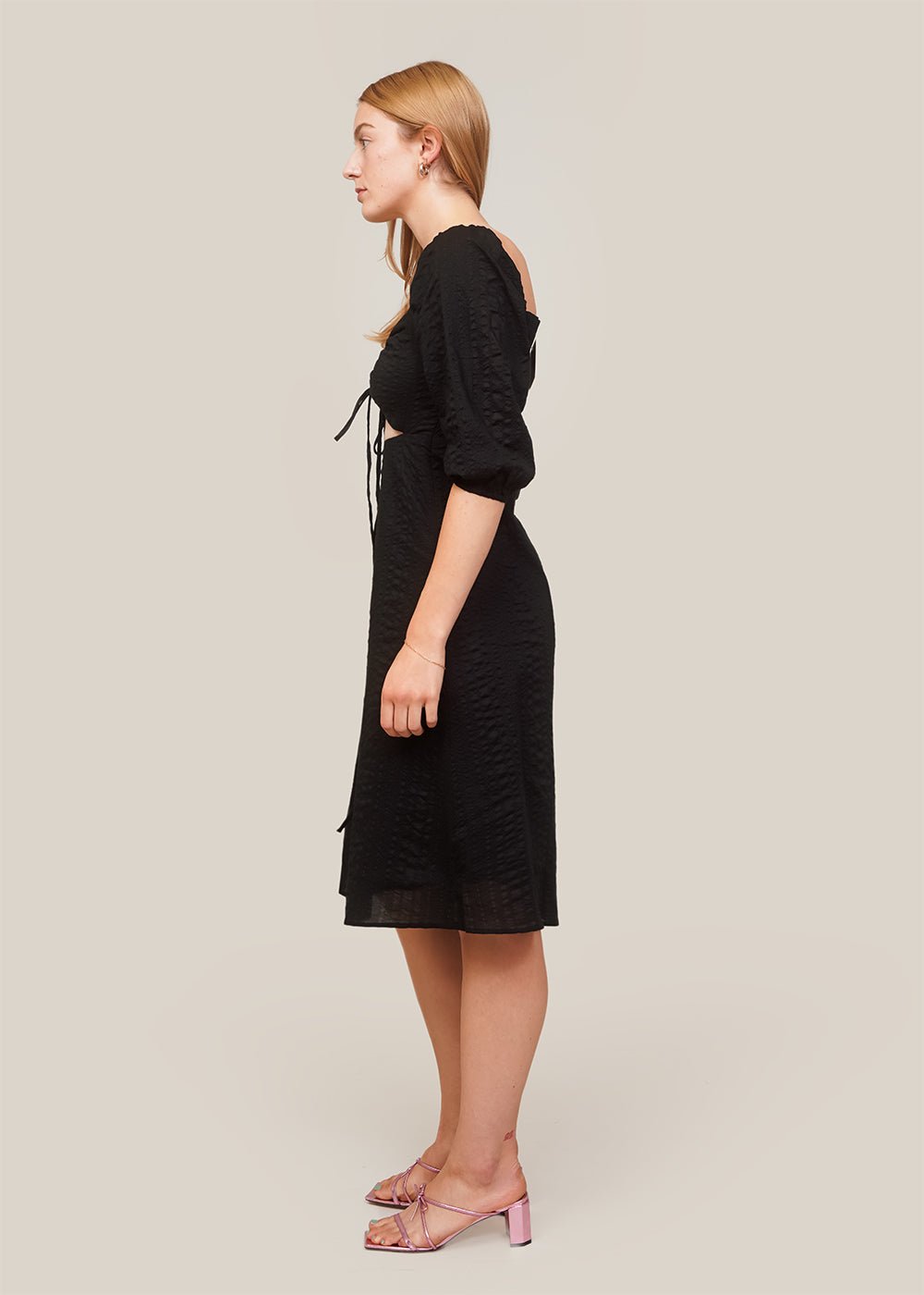 WRAY Black Jules Midi Dress - New Classics Studios Sustainable Ethical Fashion Canada