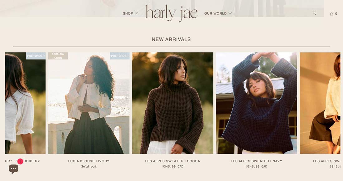 Harly Jae site screenshot