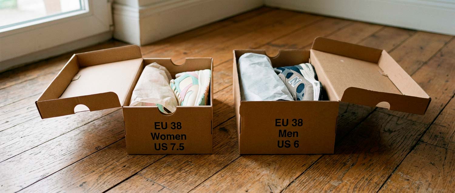 shoe boxes sizes comparison mens womens