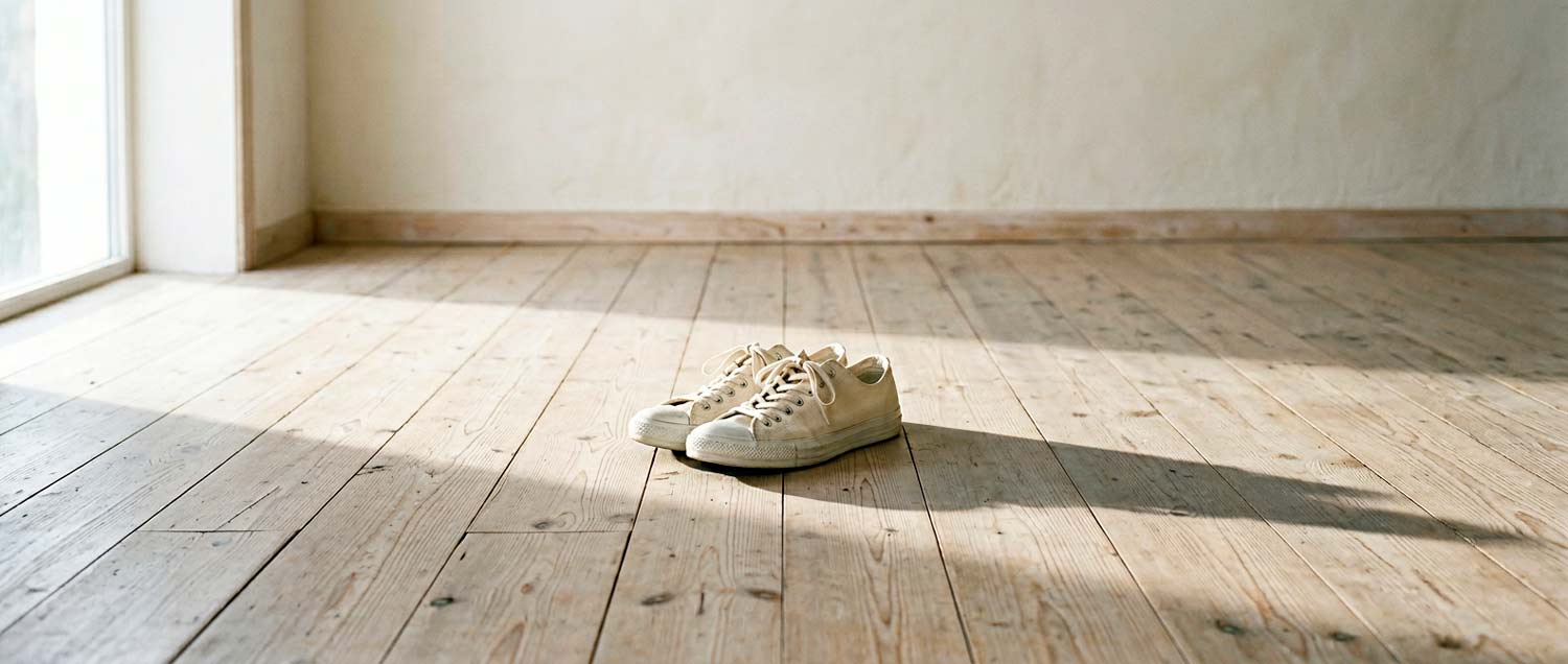 single pair white sneakers